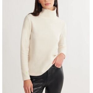 NEW Dudley Stephens Cream Greenpoint Vello Fleece Midi Length Turtleneck SMALL